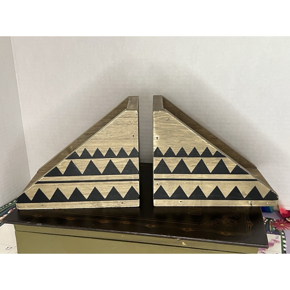 Pair Wood Hobby Lobby Book Ends‎ Brown And Black